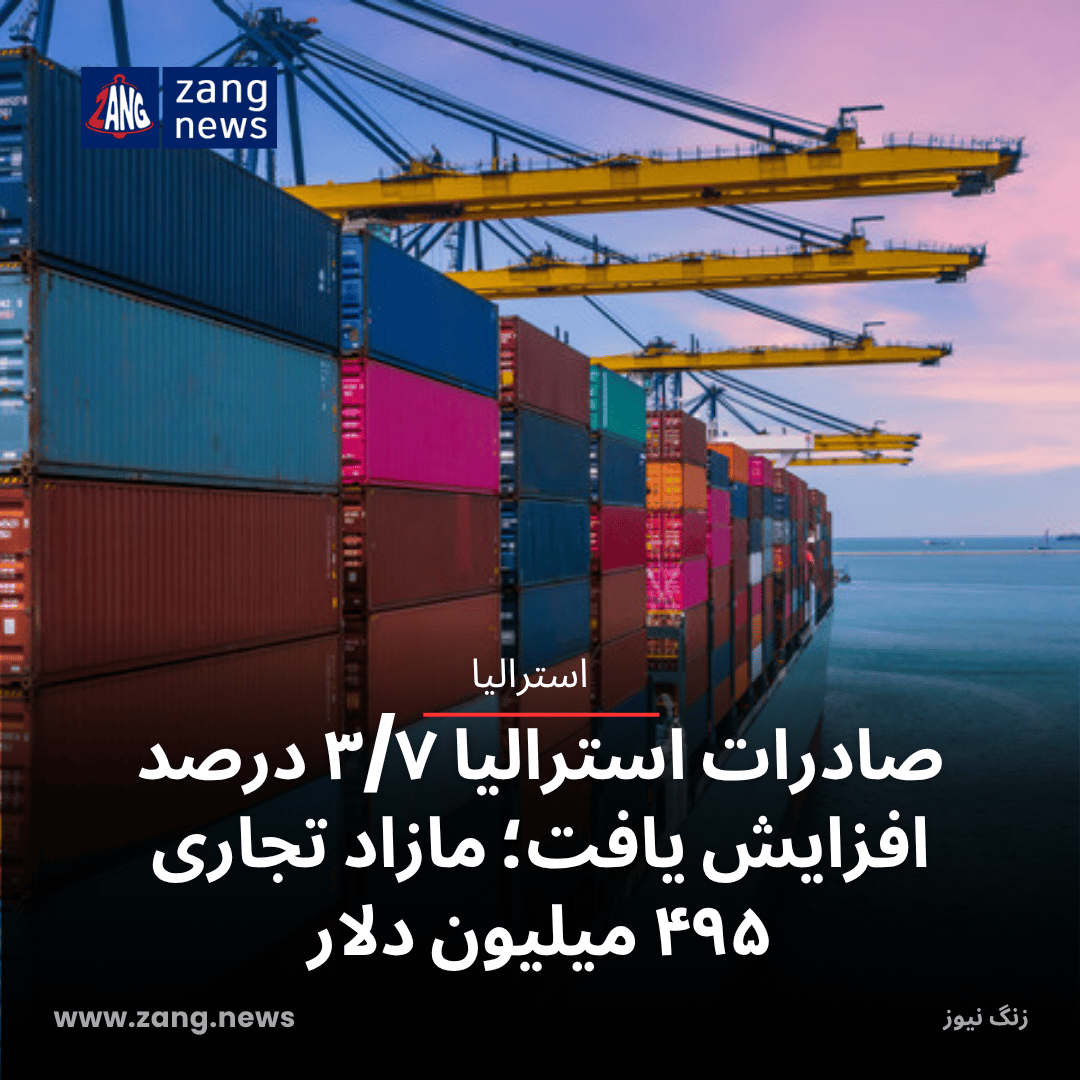 صادرات استرالیا ۳/۷ درصد افزایش یافت؛ مازاد تجاری ۴۹۵ میلیون دلار