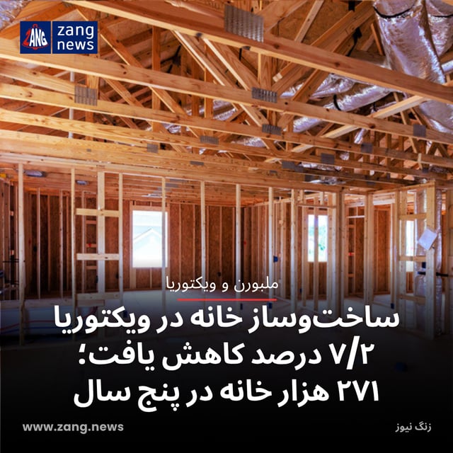 ساخت‌وساز خانه در ویکتوریا ۷/۲ درصد کاهش یافت؛ ۲۷۱ هزار خانه در پنج سال