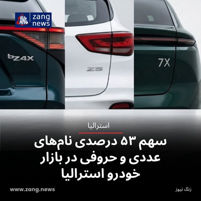 سهم ۵۳ درصدی نام‌های عددی و حروفی در بازار خودرو استرالیا