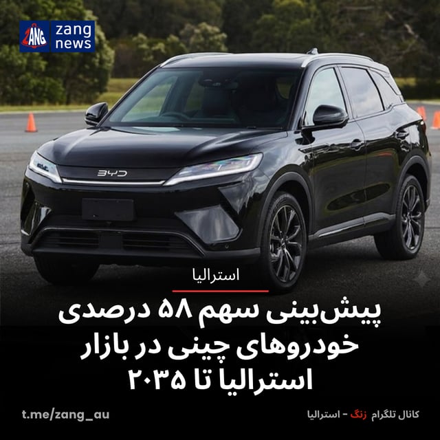 پیش‌بینی سهم ۵۸ درصدی خودروهای چینی در بازار استرالیا تا ۲۰۳۵