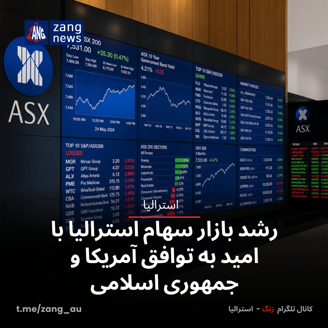 رشد بازار سهام استرالیا با امید به توافق آمریکا و جمهوری اسلامی