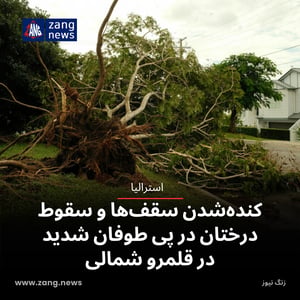 کنده‌شدن سقف‌ها و سقوط درختان در پی طوفان شدید در قلمرو شمالی