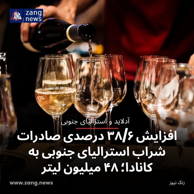 افزایش ۳۸/۶ درصدی صادرات شراب استرالیای جنوبی به کانادا؛ ۴۸ میلیون لیتر